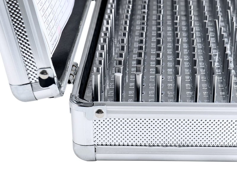 Accusize Industrial Tools أدوات أكسوسيز الصناعية - مجموعة قياس دبابيس دقيقة من 190 قطعة، من 0.061" إلى 0.250"، بطول 2"، معالجة حرارياً، 60-62 RC، مع علبة ألمنيوم، M1(-) A - Image 5